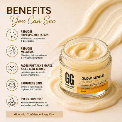 Glow Genesis Cream | Glutathione + Collagen + Vitamin-c | 50 gm