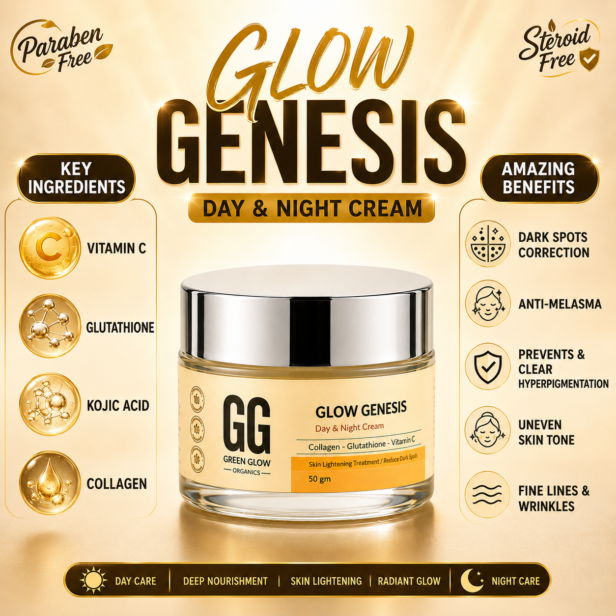 Glow Genesis Cream | Skin Lightening Treatment | 50 gm