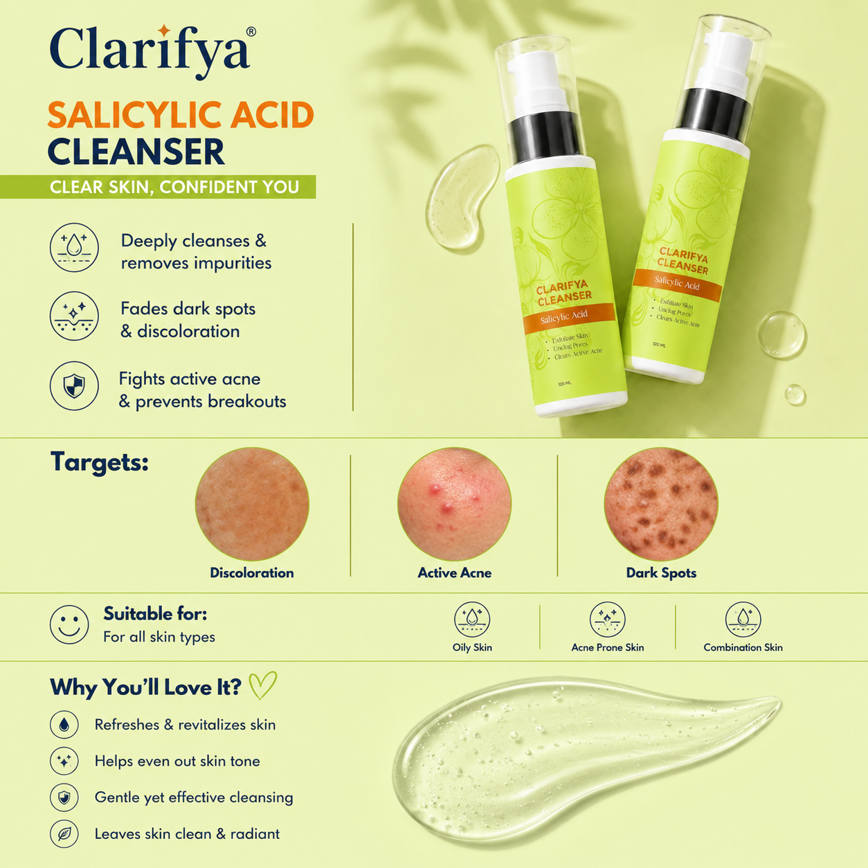Clarifya | Salicylic Acid Gel Cleanser | 120ml